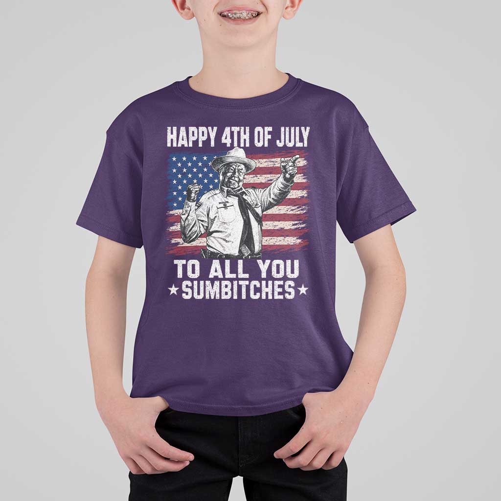 Happy 4th Of July To All You Sumbitches T Shirt For Kid Funny Independence Day Meme American Flag