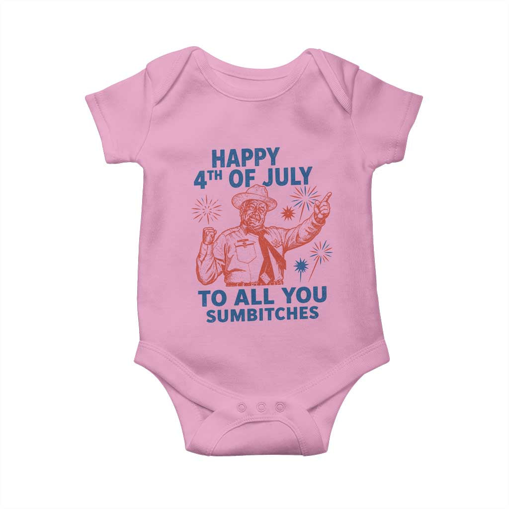 Happy 4th Of July To All You Sumbitches Baby Onesie Funny Independence Day Meme