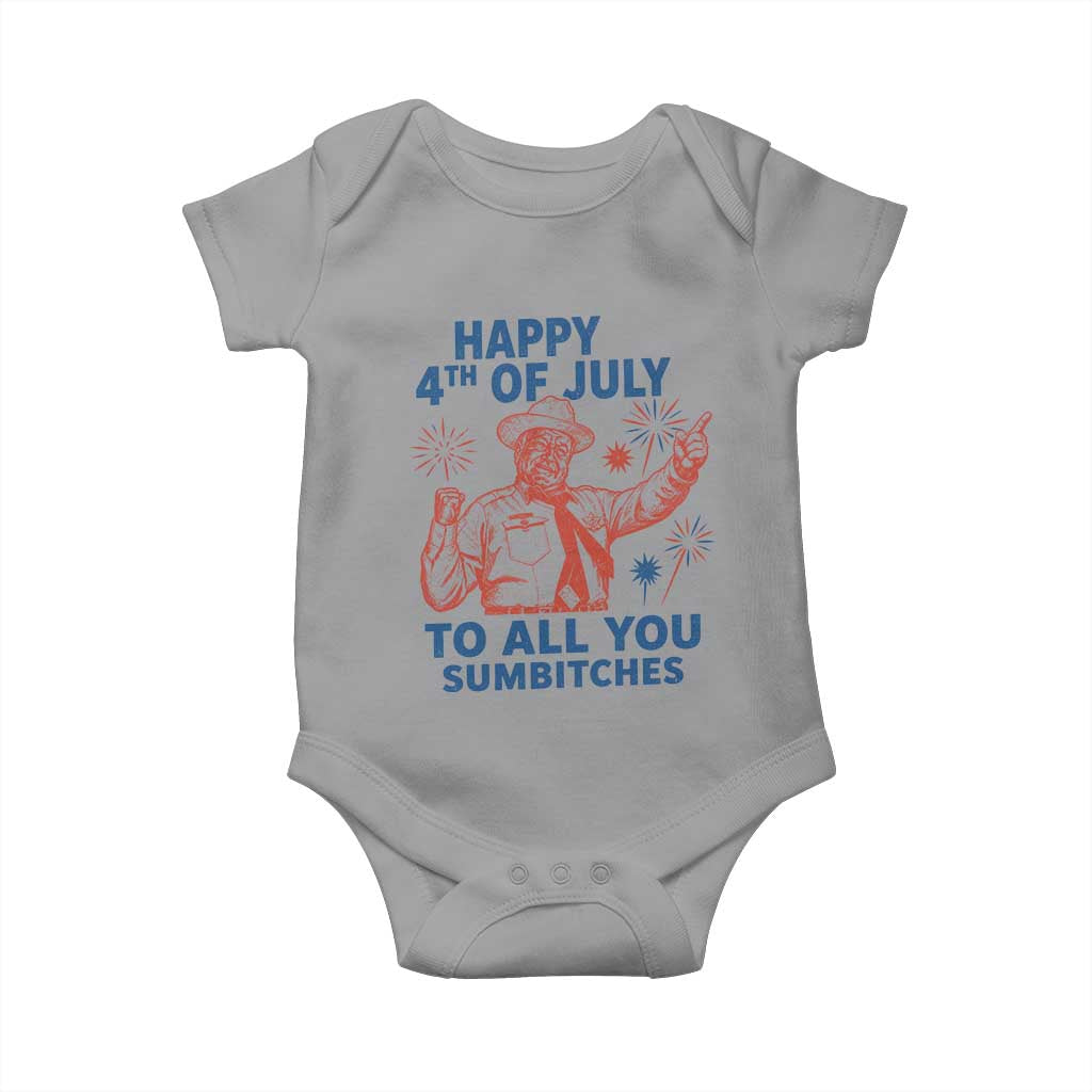 Happy 4th Of July To All You Sumbitches Baby Onesie Funny Independence Day Meme
