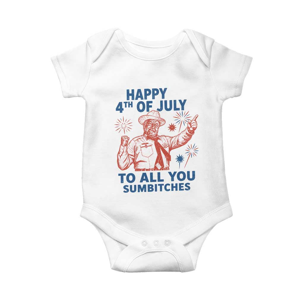 Happy 4th Of July To All You Sumbitches Baby Onesie Funny Independence Day Meme