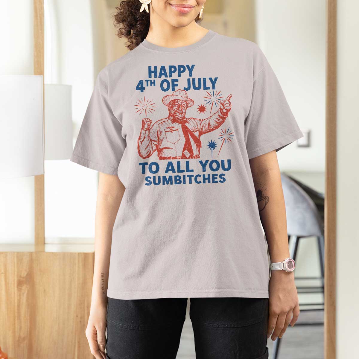 Happy 4th Of July To All You Sumbitches T Shirt For Women Funny Independence Day Meme