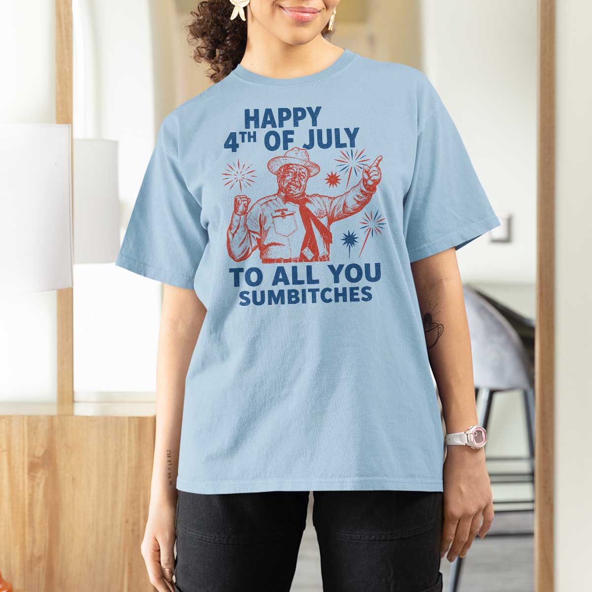 Happy 4th Of July To All You Sumbitches T Shirt For Women Funny Independence Day Meme