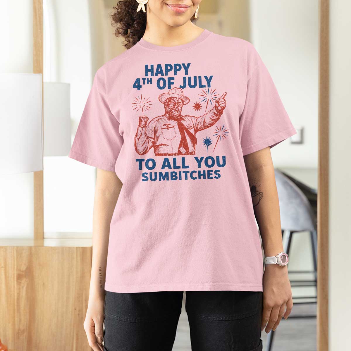 Happy 4th Of July To All You Sumbitches T Shirt For Women Funny Independence Day Meme