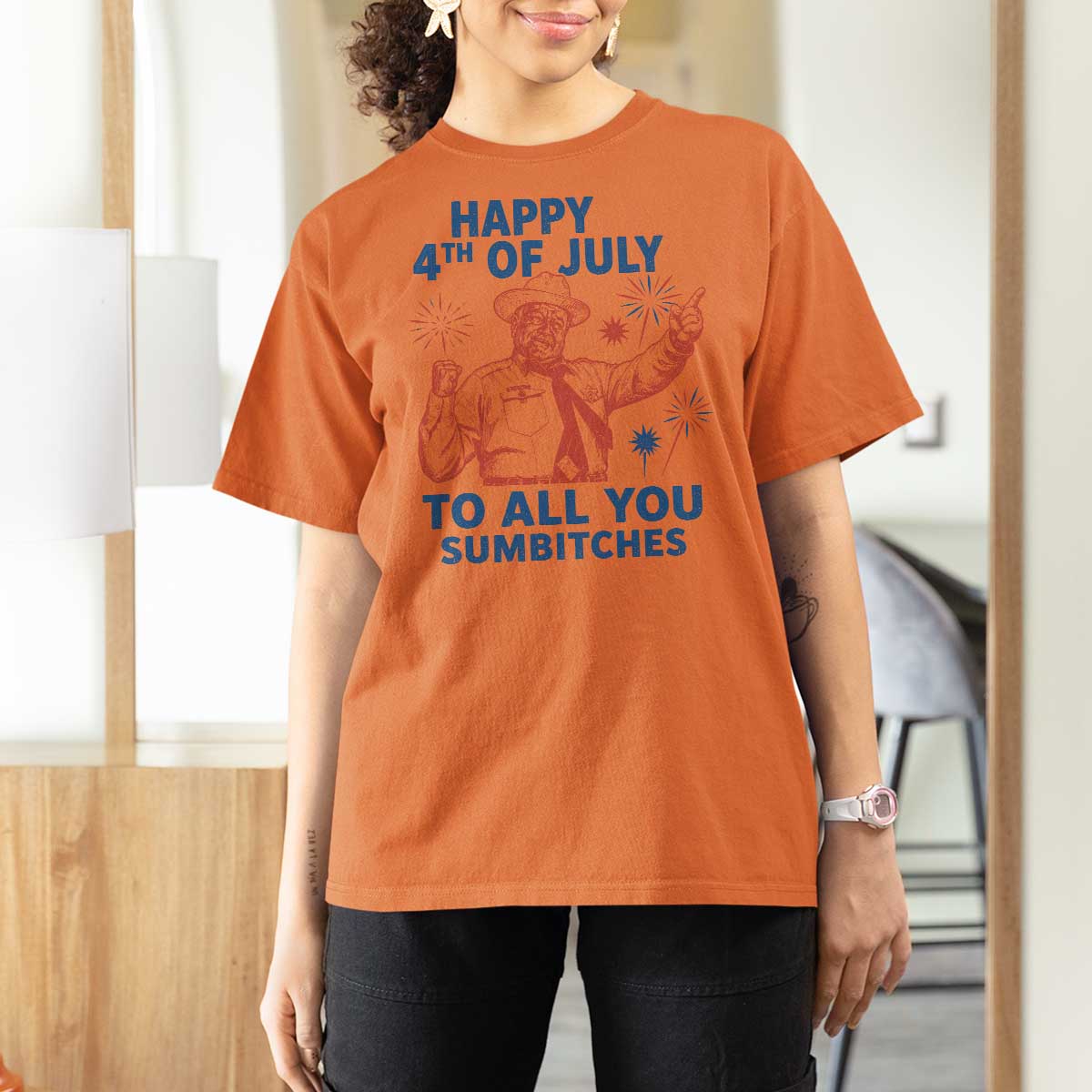 Happy 4th Of July To All You Sumbitches T Shirt For Women Funny Independence Day Meme
