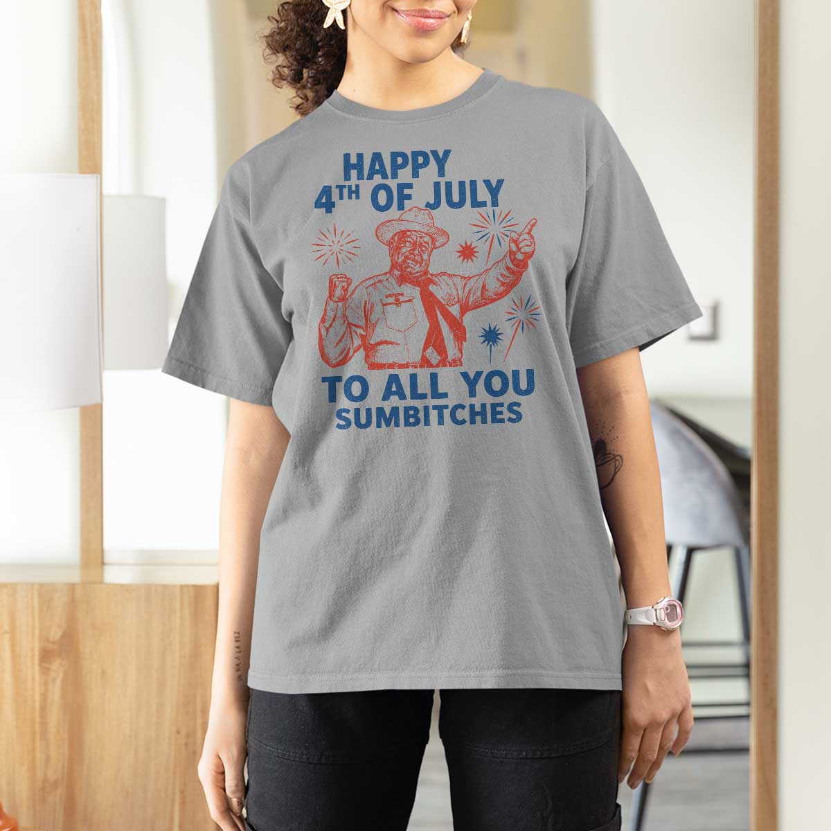 Happy 4th Of July To All You Sumbitches T Shirt For Women Funny Independence Day Meme