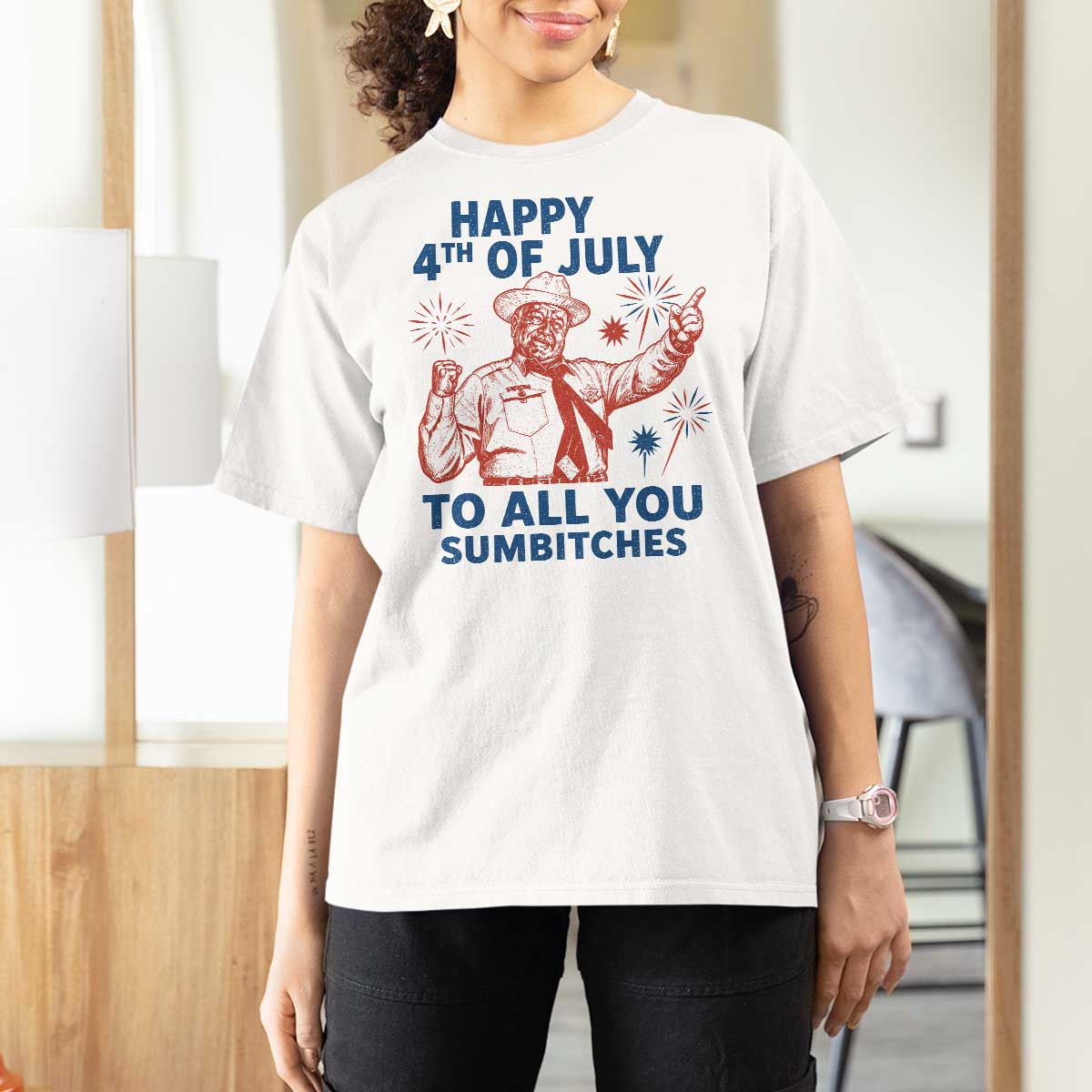Happy 4th Of July To All You Sumbitches T Shirt For Women Funny Independence Day Meme