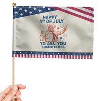Happy 4th Of July To All You Sumbitches Patriotic Handheld Flag Funny Independence Day Meme