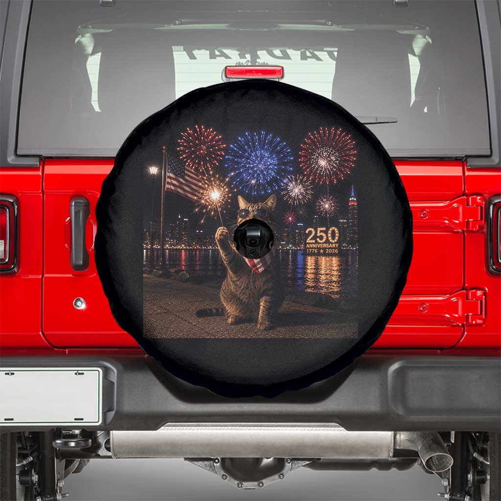USA 250th Anniversary Cat Spare Tire Cover Funny 4th Of July Independence Day 250 Years 1776 2026 Patriotic Celebration Meme