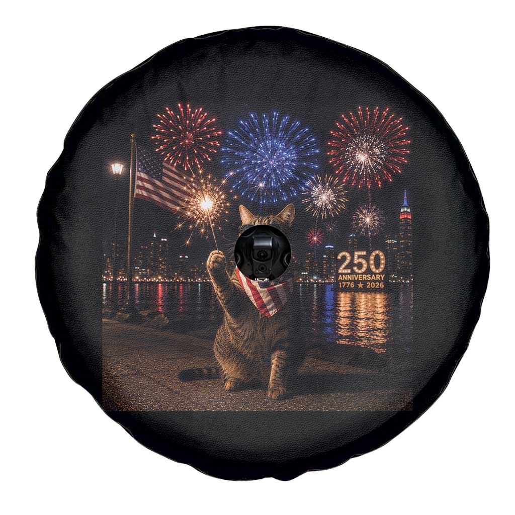 USA 250th Anniversary Cat Spare Tire Cover Funny 4th Of July Independence Day 250 Years 1776 2026 Patriotic Celebration Meme