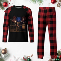 USA 250th Anniversary Cat Plaid Pajama Set Funny 4th Of July Independence Day 250 Years 1776 2026 Patriotic Celebration Meme
