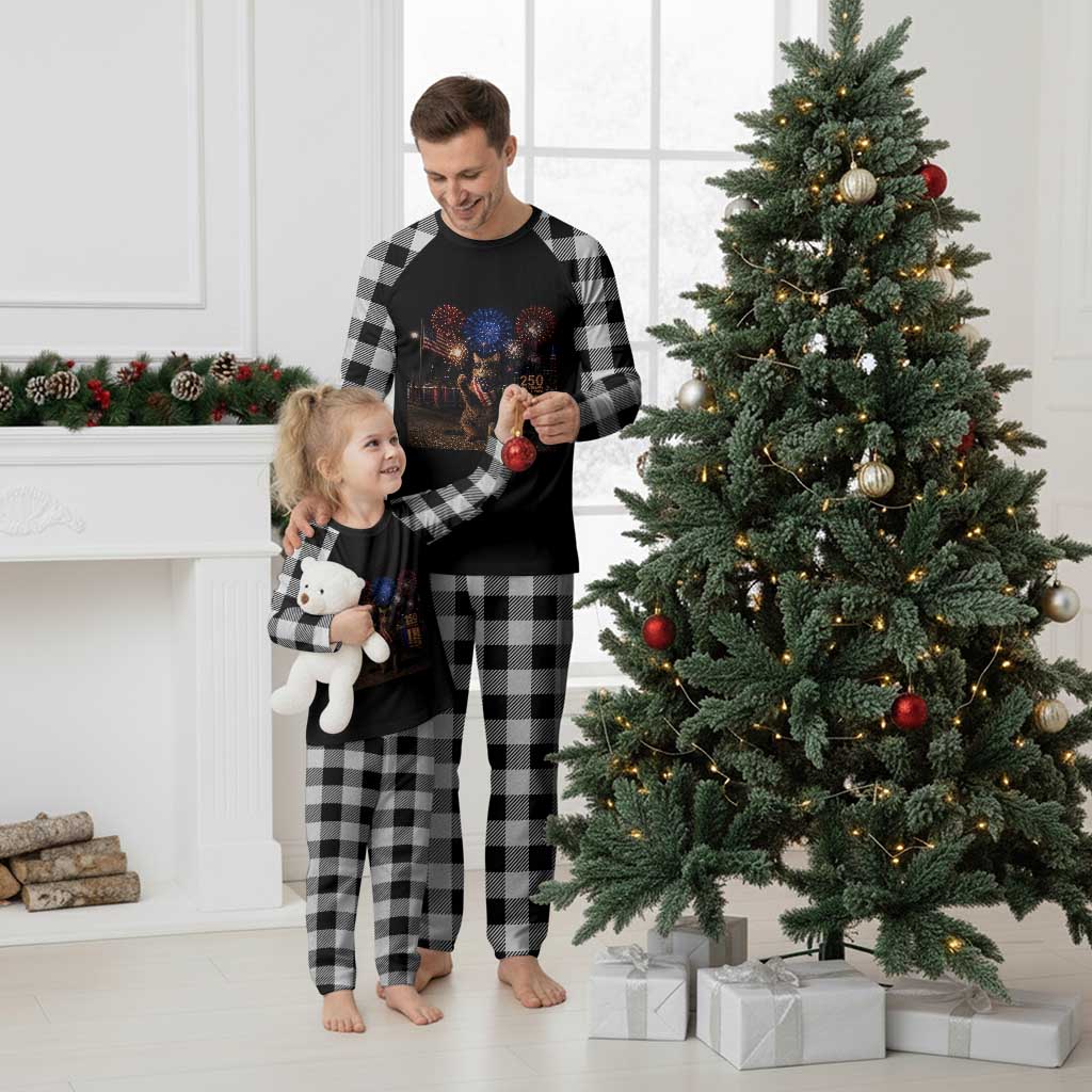 USA 250th Anniversary Cat Plaid Pajama Set Funny 4th Of July Independence Day 250 Years 1776 2026 Patriotic Celebration Meme