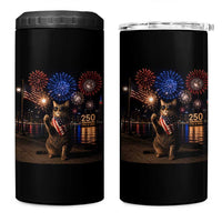 USA 250th Anniversary Cat 4 in 1 Can Cooler Tumbler Funny 4th Of July Independence Day 250 Years 1776 2026 Patriotic Celebration Meme