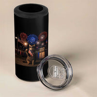 USA 250th Anniversary Cat 4 in 1 Can Cooler Tumbler Funny 4th Of July Independence Day 250 Years 1776 2026 Patriotic Celebration Meme