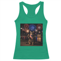 USA 250th Anniversary Cat Racerback Tank Top Funny 4th Of July Independence Day 250 Years 1776 2026 Patriotic Celebration Meme