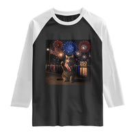USA 250th Anniversary Cat Raglan Shirt Funny 4th Of July Independence Day 250 Years 1776 2026 Patriotic Celebration Meme