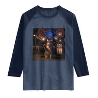 USA 250th Anniversary Cat Raglan Shirt Funny 4th Of July Independence Day 250 Years 1776 2026 Patriotic Celebration Meme
