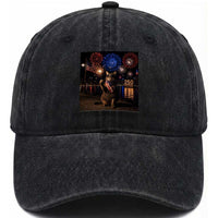 USA 250th Anniversary Cat Washed Cotton Baseball Cap Funny 4th Of July Independence Day 250 Years 1776 2026 Patriotic Celebration Meme