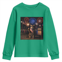 USA 250th Anniversary Cat Youth Sweatshirt Funny 4th Of July Independence Day 250 Years 1776 2026 Patriotic Celebration Meme