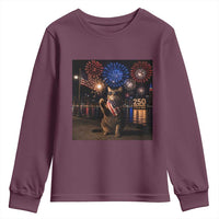USA 250th Anniversary Cat Youth Sweatshirt Funny 4th Of July Independence Day 250 Years 1776 2026 Patriotic Celebration Meme
