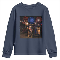 USA 250th Anniversary Cat Youth Sweatshirt Funny 4th Of July Independence Day 250 Years 1776 2026 Patriotic Celebration Meme