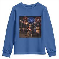 USA 250th Anniversary Cat Youth Sweatshirt Funny 4th Of July Independence Day 250 Years 1776 2026 Patriotic Celebration Meme