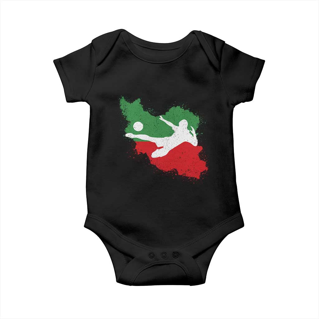 Iran Soccer Baby Onesie Vintage Watercolors Iran Flag Iranian World Football Fan