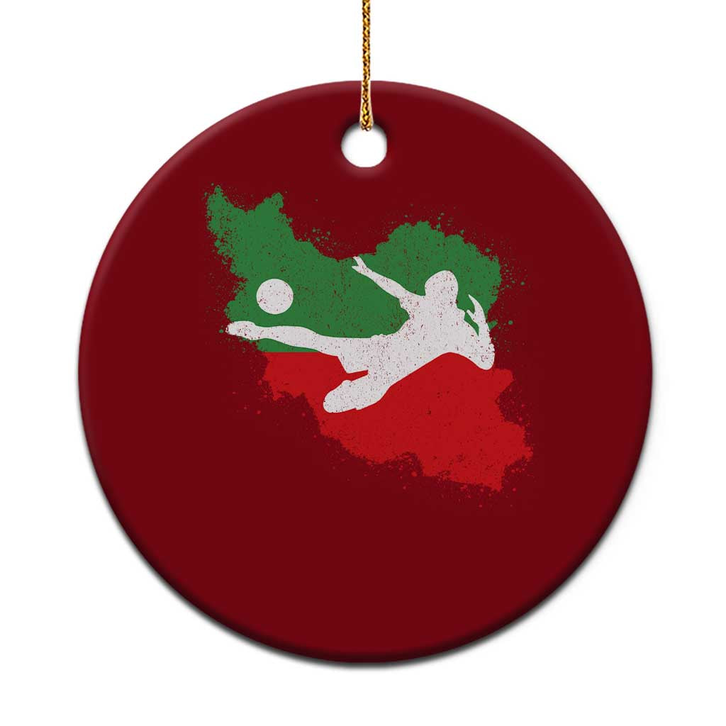 Iran Soccer Ceramic Ornament Vintage Watercolors Iran Flag Iranian World Football Fan
