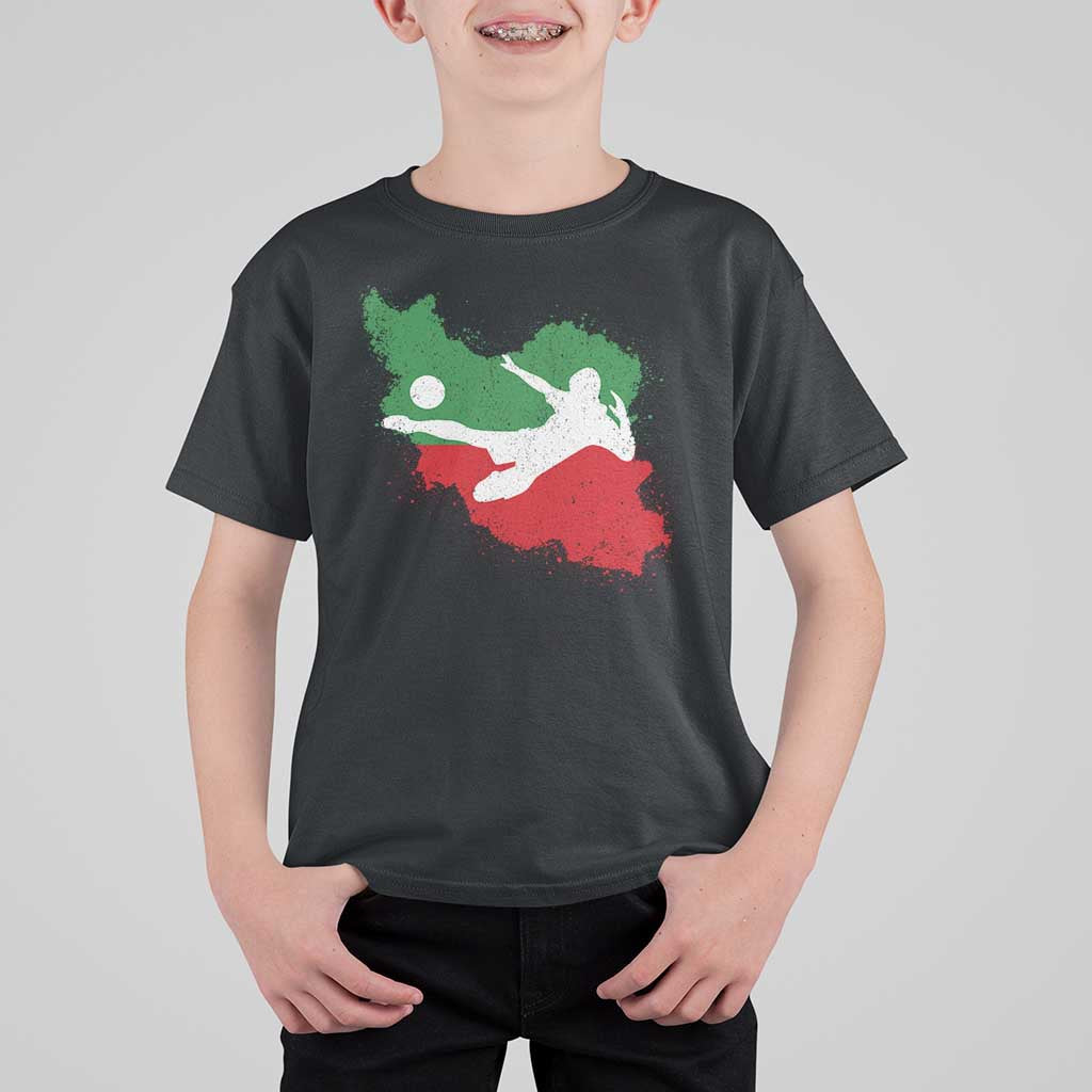 Iran Soccer T Shirt For Kid Vintage Watercolors Iran Flag Iranian World Football Fan