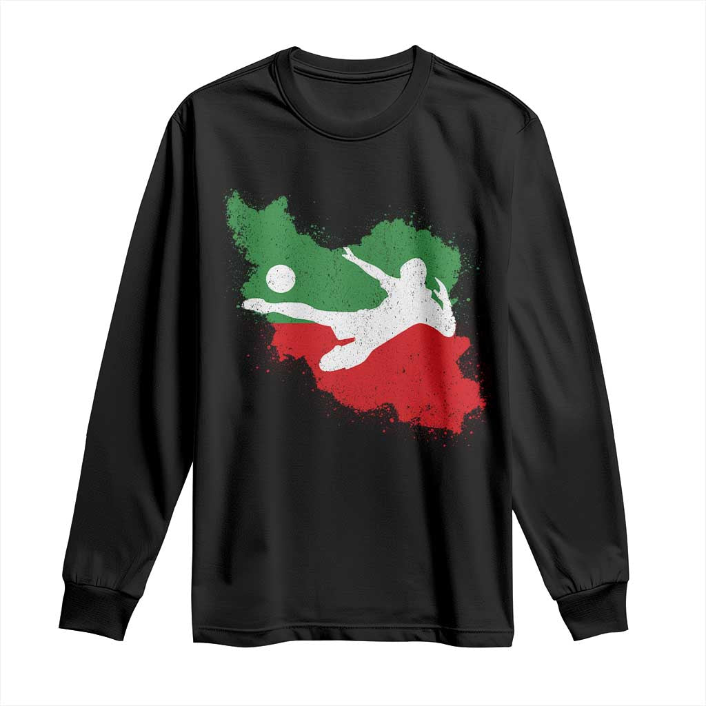 Iran Soccer Long Sleeve Shirt Vintage Watercolors Iran Flag Iranian World Football Fan