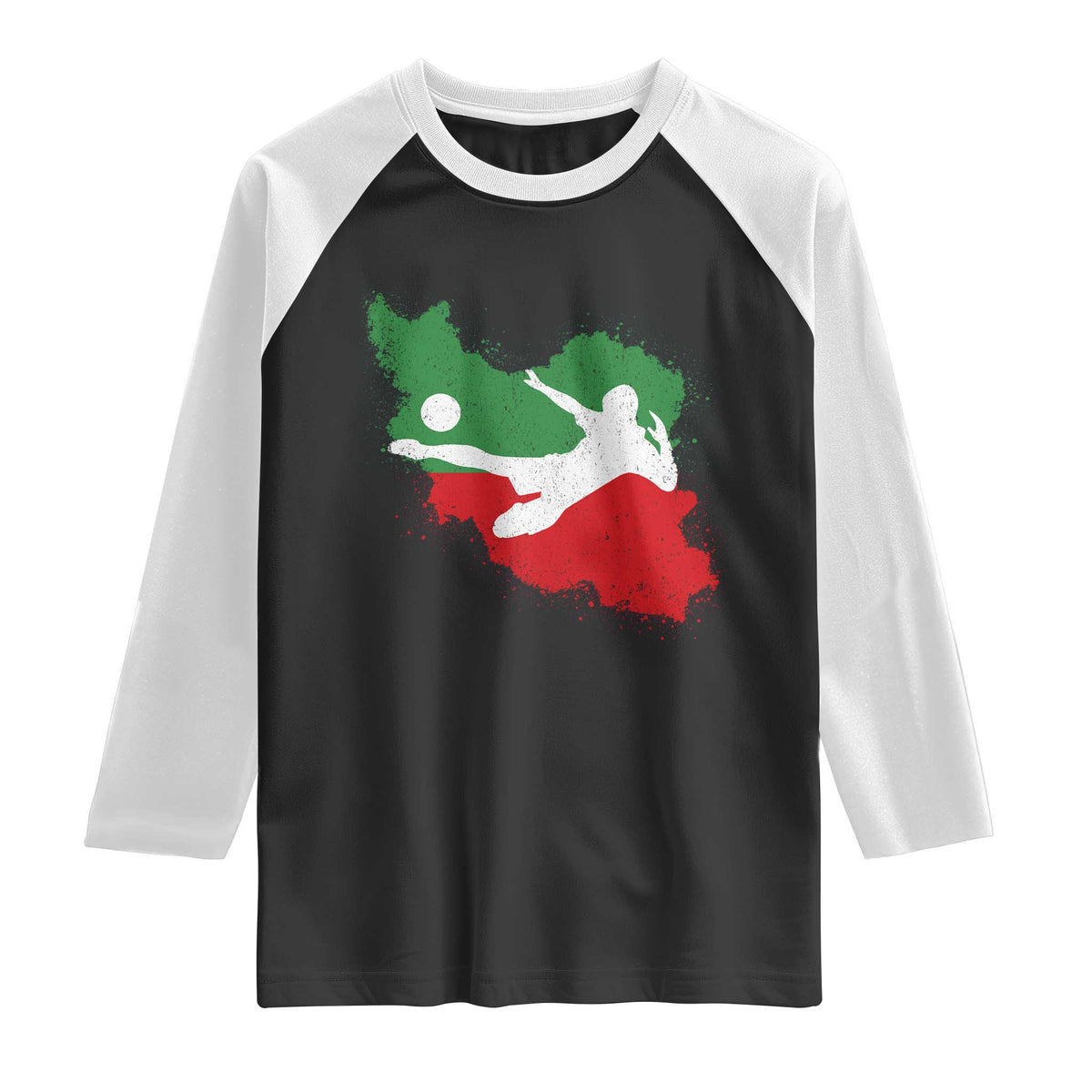 Iran Soccer Raglan Shirt Vintage Watercolors Iran Flag Iranian World Football Fan