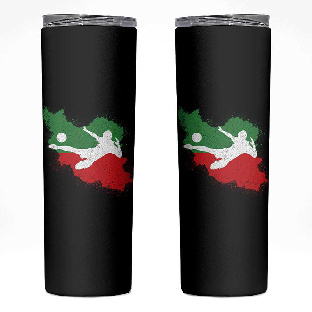 Iran Soccer Skinny Tumbler Vintage Watercolors Iran Flag Iranian World Football Fan