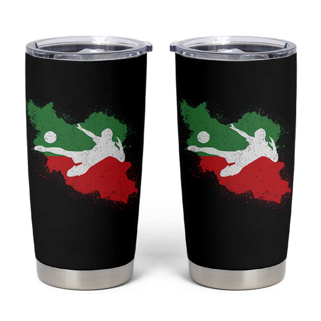 Iran Soccer Tumbler Cup Vintage Watercolors Iran Flag Iranian World Football Fan
