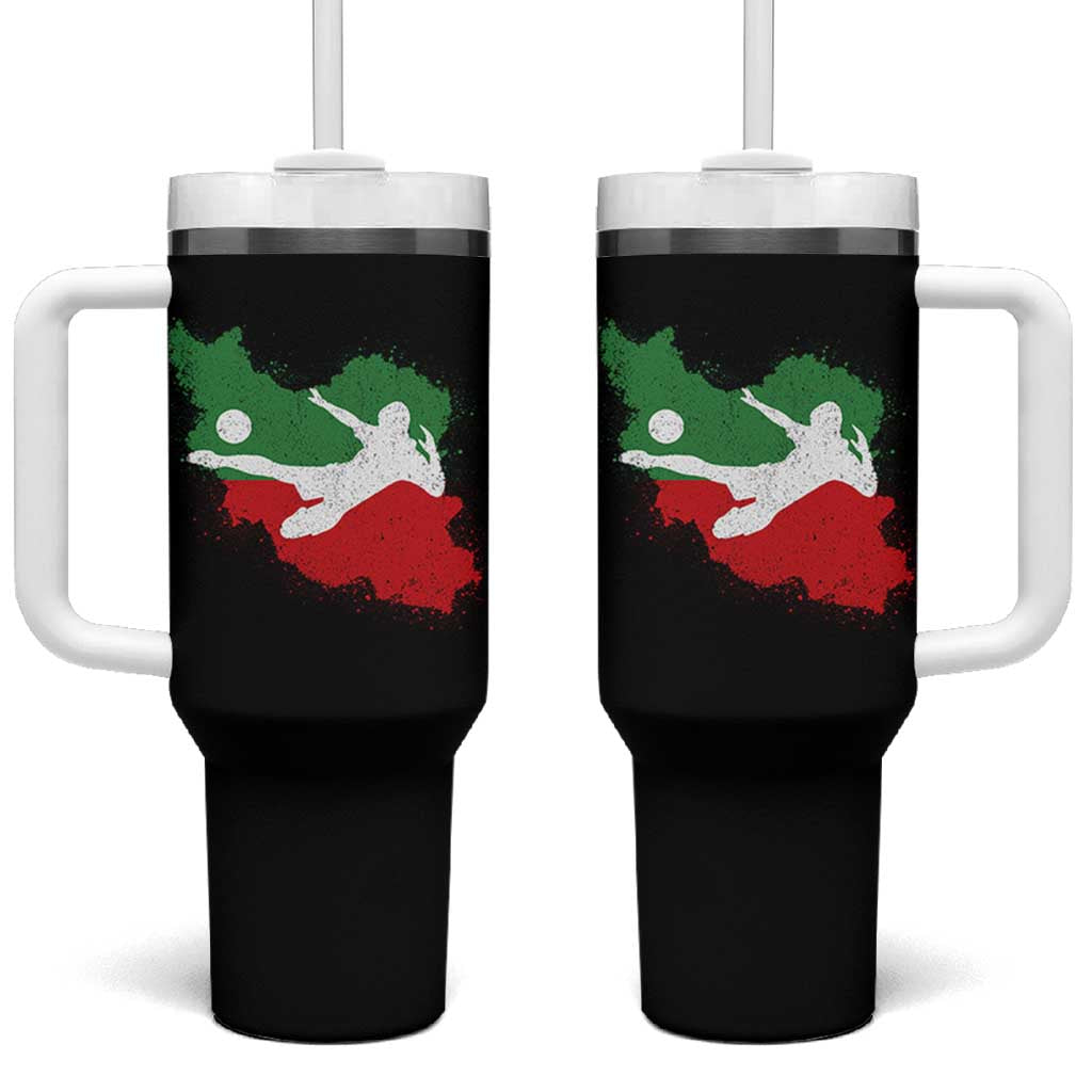 Iran Soccer Tumbler With Handle Vintage Watercolors Iran Flag Iranian World Football Fan