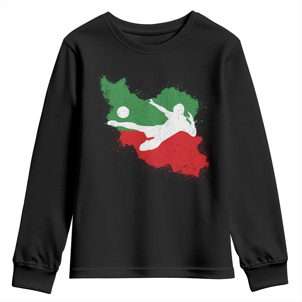 Iran Soccer Youth Sweatshirt Vintage Watercolors Iran Flag Iranian World Football Fan