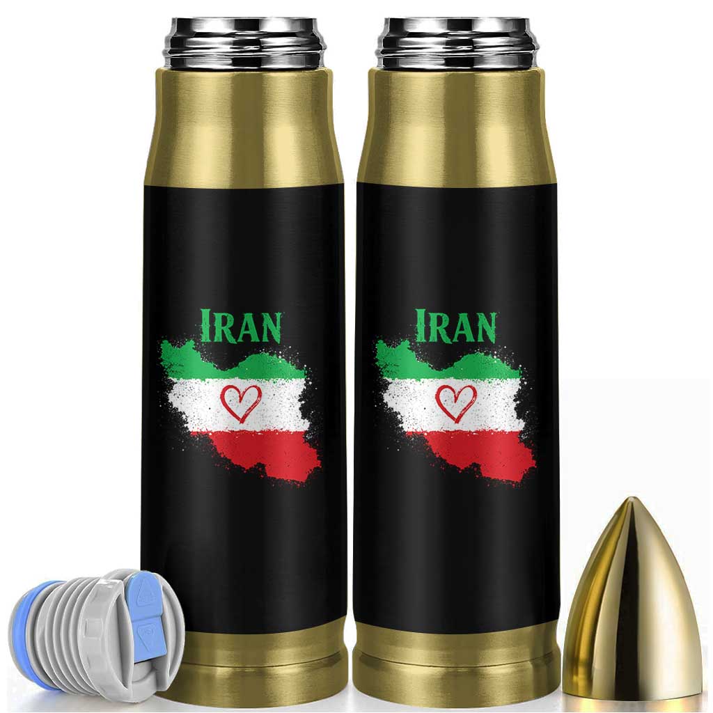 Iran Heart Map Flag Bullet Tumbler Retro Vintage Watercolors Freedom Iranian Persian
