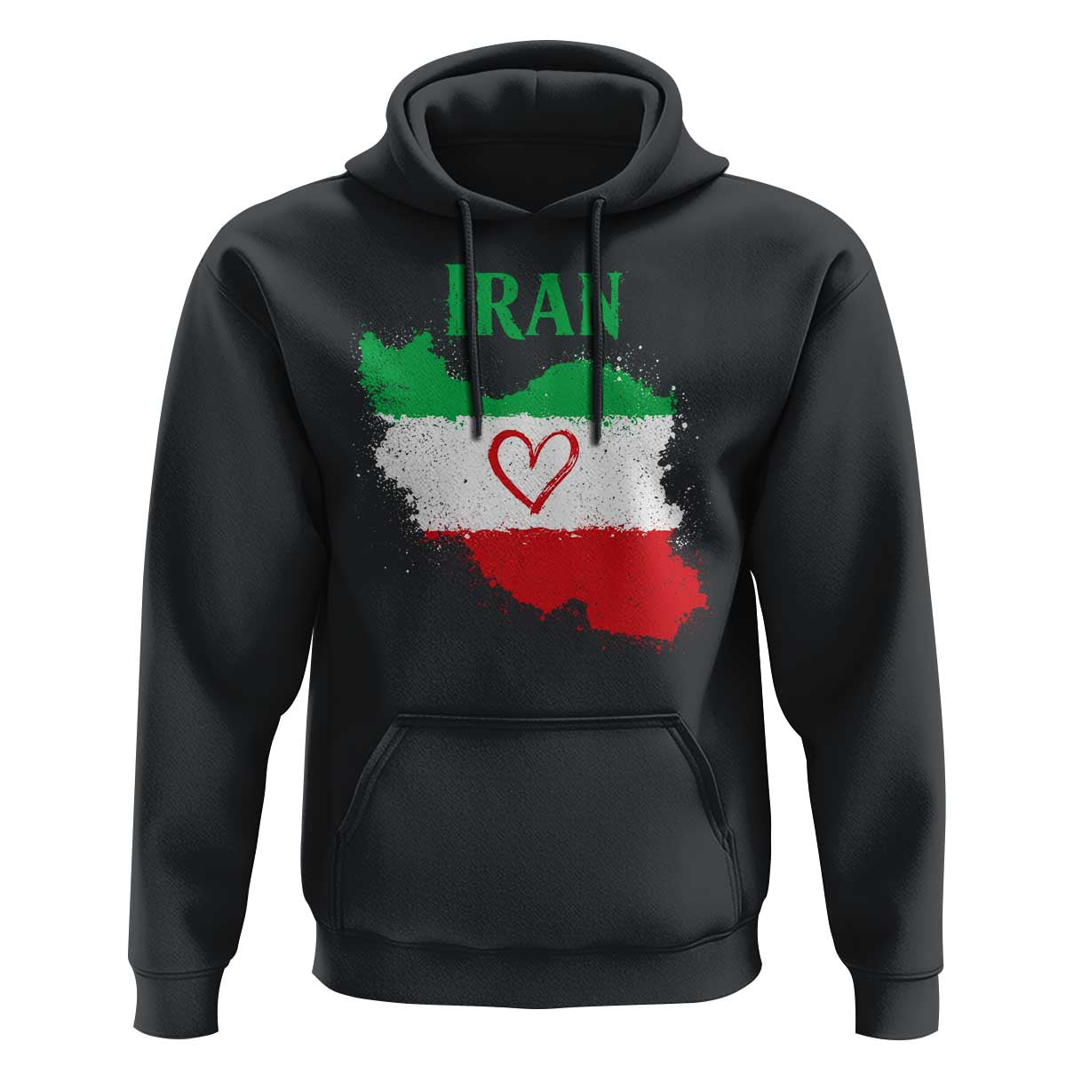 Iran Heart Map Flag Hoodie Retro Vintage Watercolors Freedom Iranian Persian