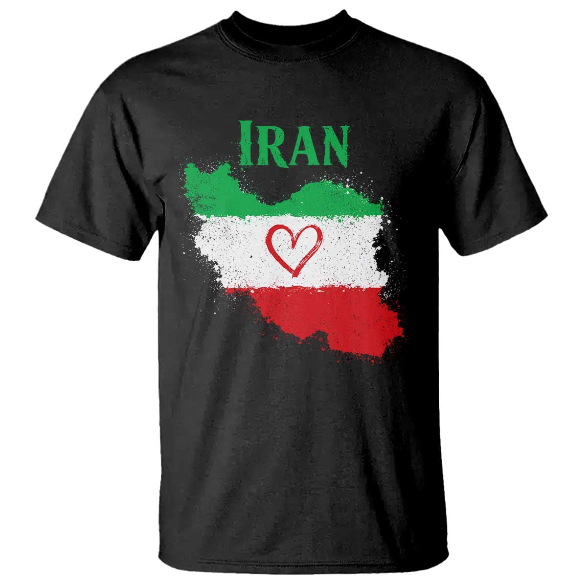 Iran Heart Map Flag T Shirt Retro Vintage Watercolors Freedom Iranian Persian