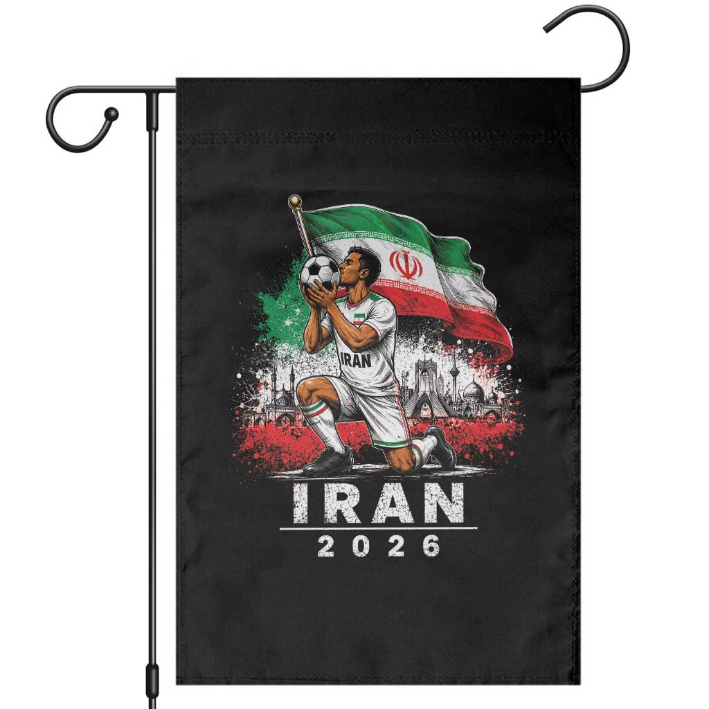 Iran Soccer 2026 Garden Flag Retro Vintage Watercolors Iranian Persian World Football Fan