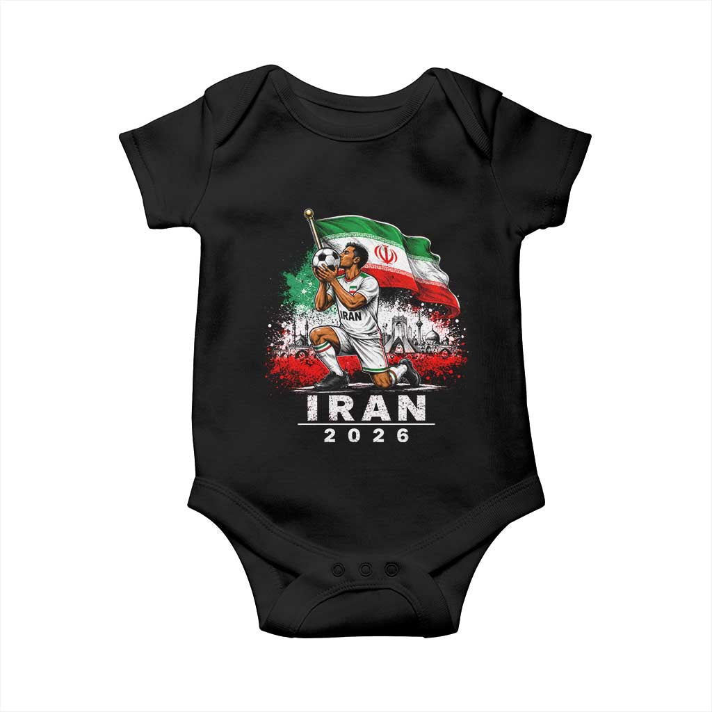 Iran Soccer 2026 Baby Onesie Retro Vintage Watercolors Iranian Persian World Football Fan