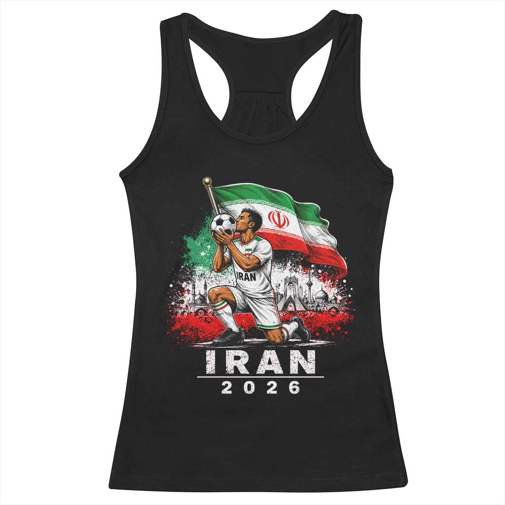 Iran Soccer 2026 Racerback Tank Top Retro Vintage Watercolors Iranian Persian World Football Fan