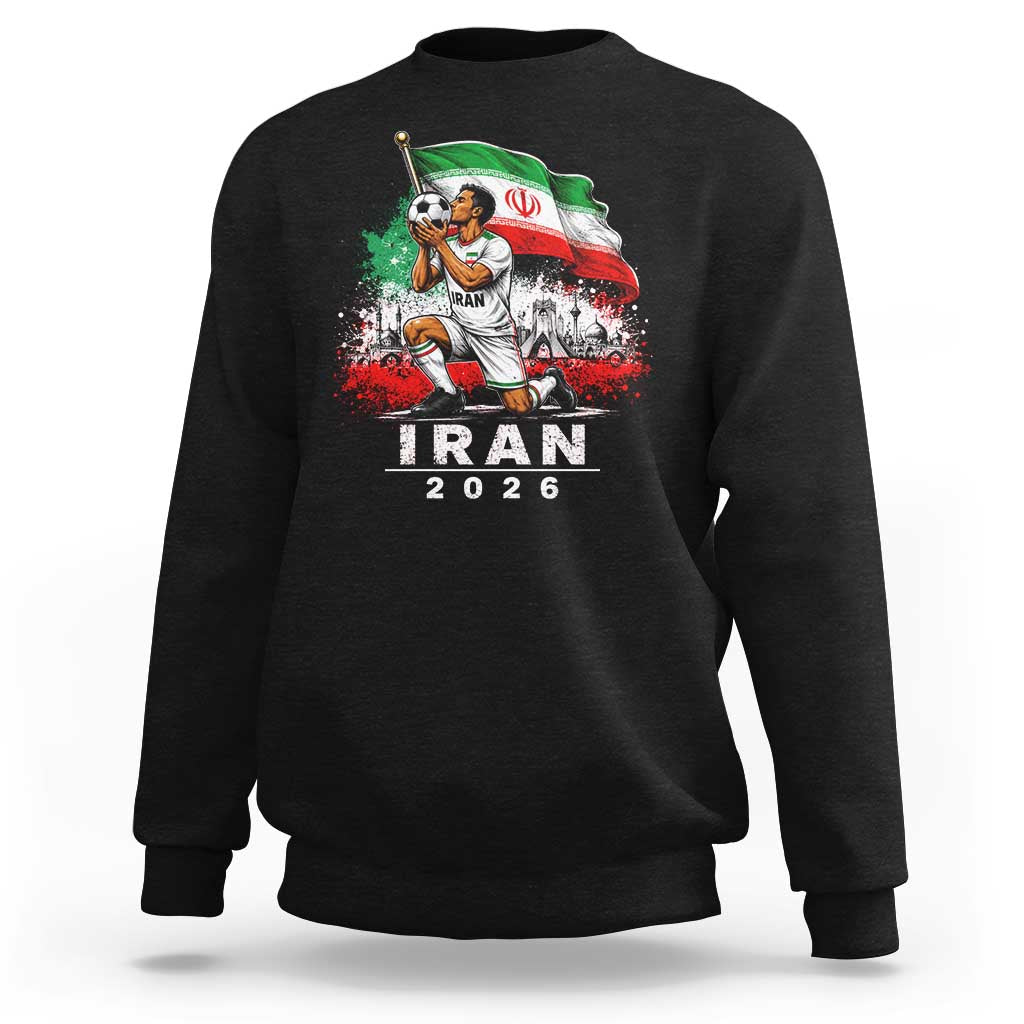 Iran Soccer 2026 Sweatshirt Retro Vintage Watercolors Iranian Persian World Football Fan