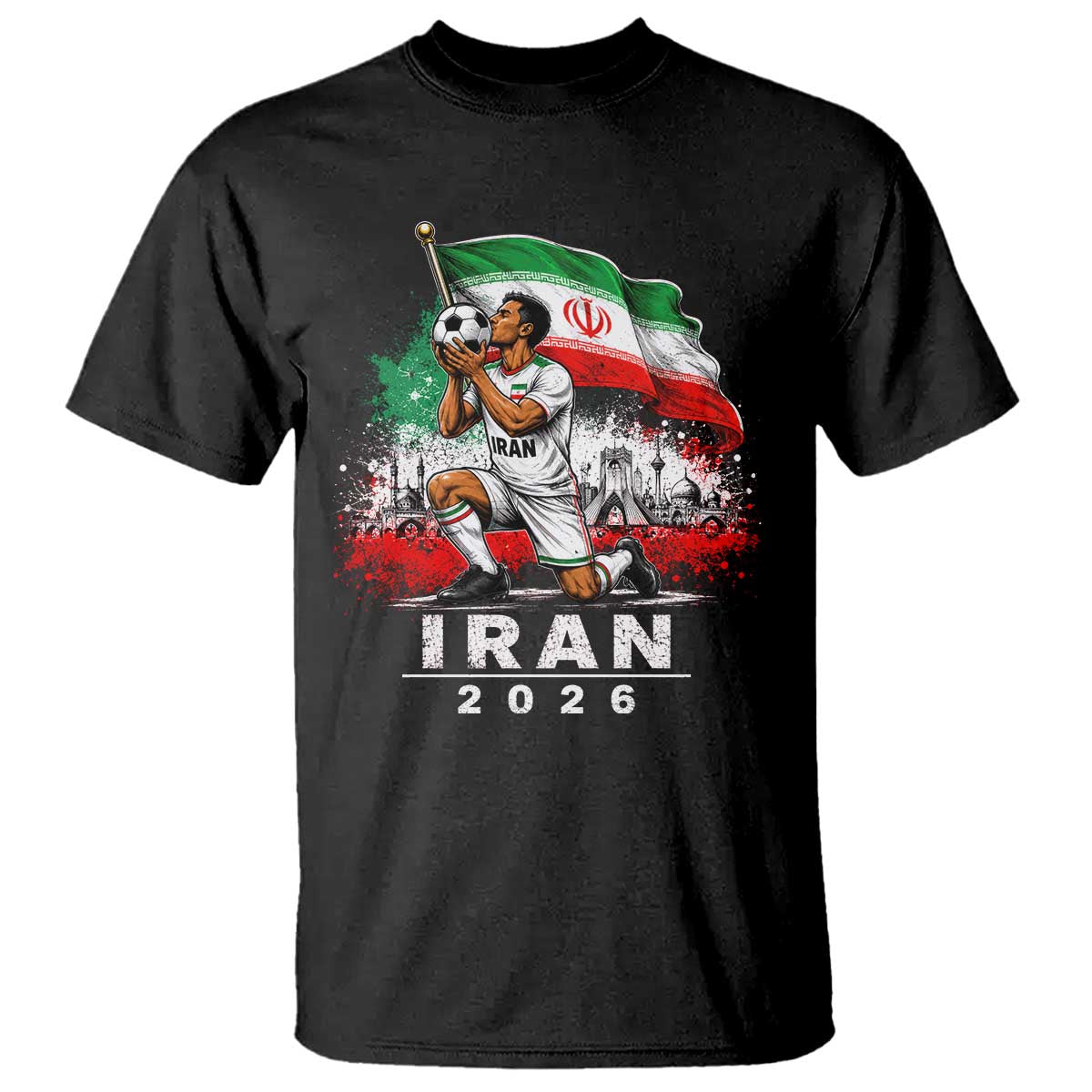 Iran Soccer 2026 T Shirt Retro Vintage Watercolors Iranian Persian World Football Fan