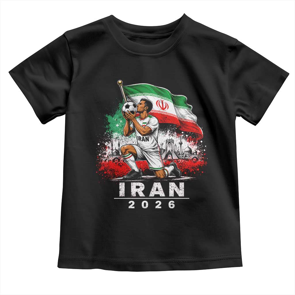 Iran Soccer 2026 Toddler T Shirt Retro Vintage Watercolors Iranian Persian World Football Fan