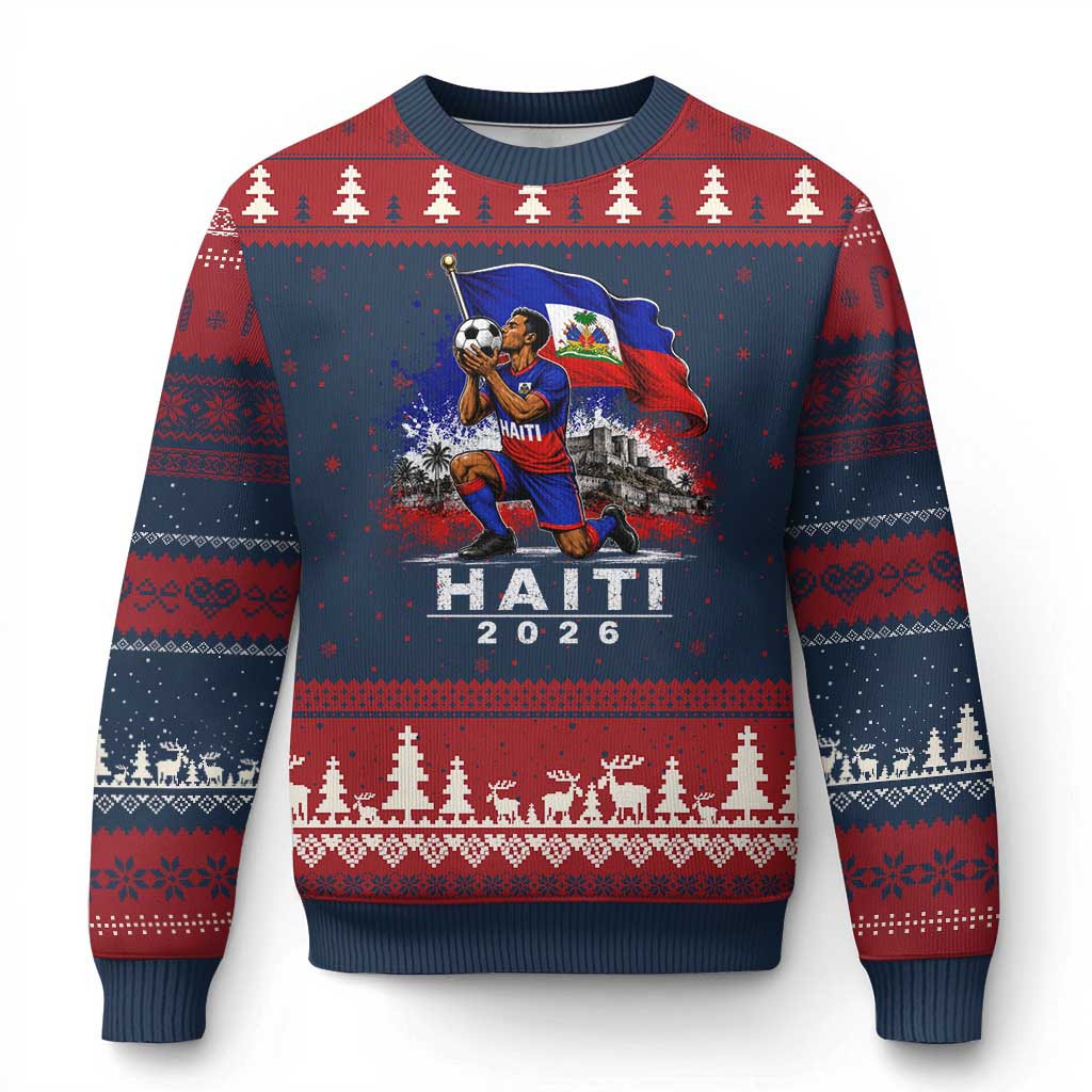 Haiti Soccer 2026 Ugly Christmas Sweater Haitian World Football Fan Ayiti Lover