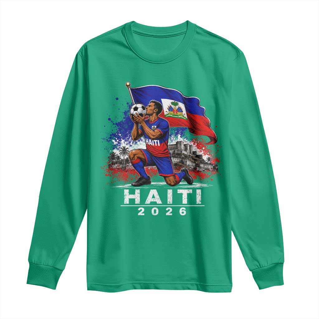 Haiti Soccer 2026 Long Sleeve Shirt Haitian World Football Fan Ayiti Lover