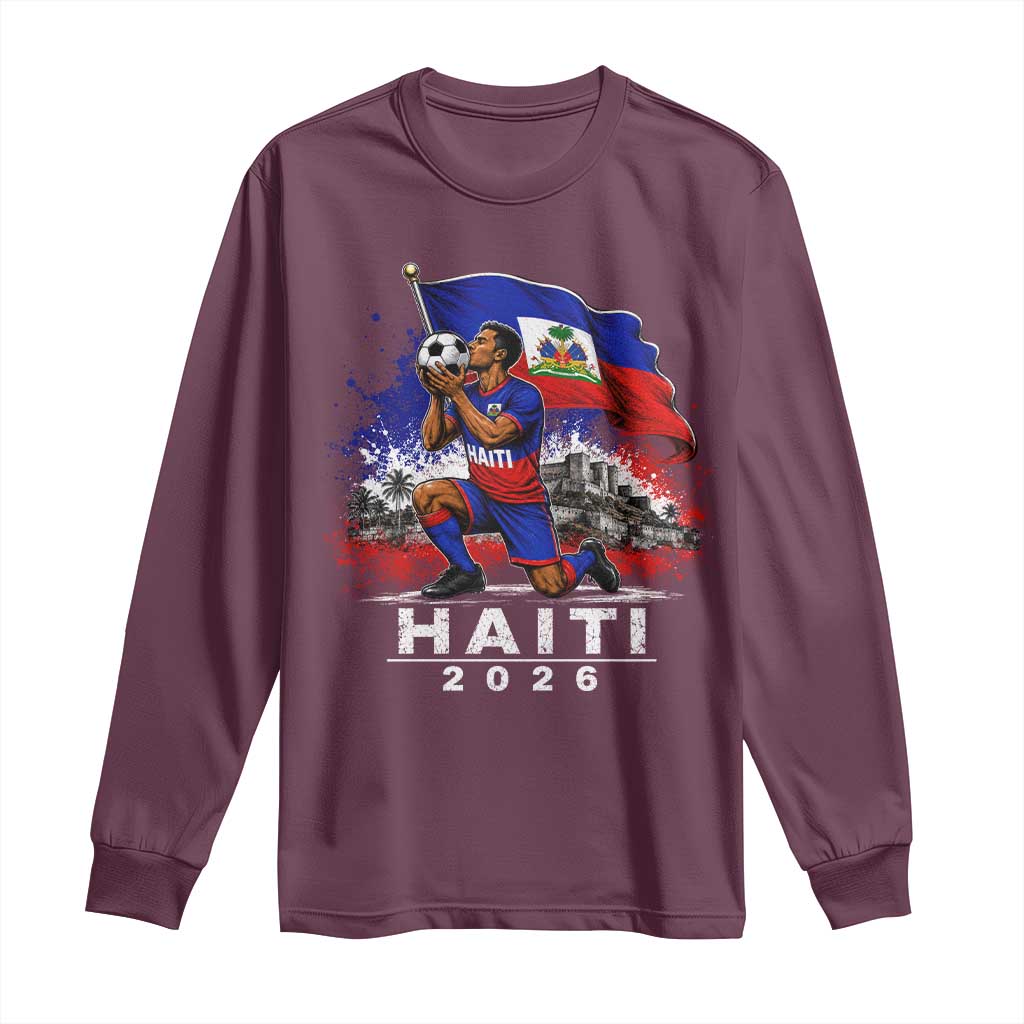 Haiti Soccer 2026 Long Sleeve Shirt Haitian World Football Fan Ayiti Lover