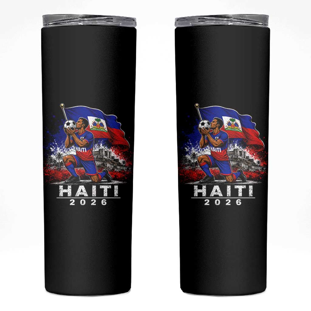 Haiti Soccer 2026 Skinny Tumbler Haitian World Football Fan Ayiti Lover