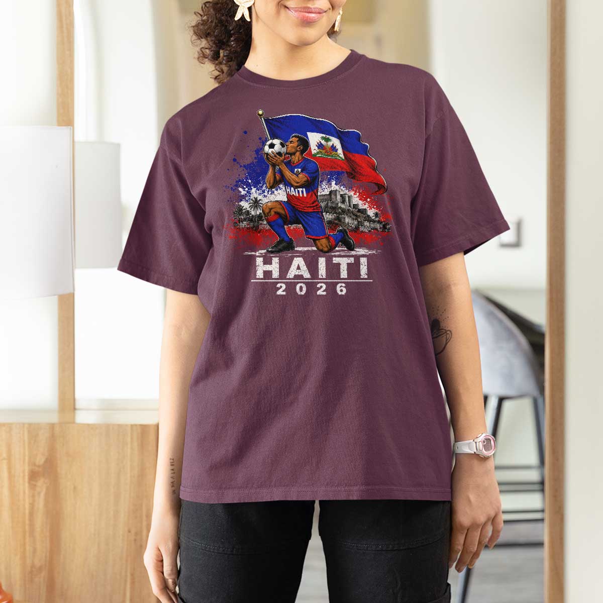 Haiti Soccer 2026 T Shirt For Women Haitian World Football Fan Ayiti Lover