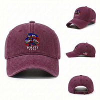 Haiti Soccer 2026 Washed Cotton Baseball Cap Haitian World Football Fan Ayiti Lover