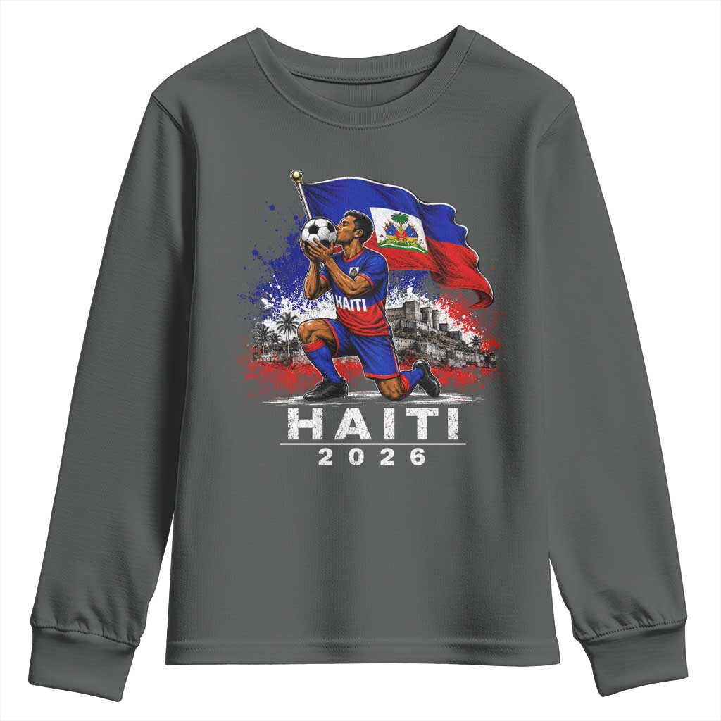 Haiti Soccer 2026 Youth Sweatshirt Haitian World Football Fan Ayiti Lover